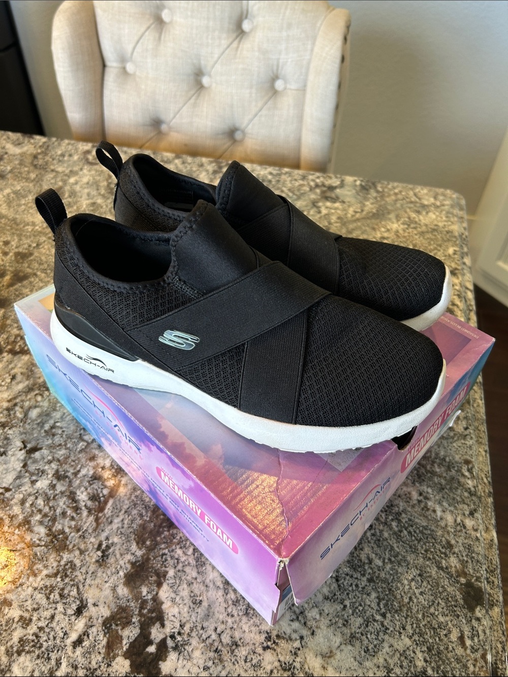 Skechers Skech-Air Memory Foam Mesh Slip-On Sneakers 8.5